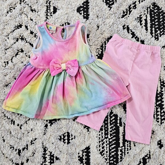 Samara Baby Girl Tie Dye Baby Doll Tank and Capri Set 18M - Picture 1 of 8